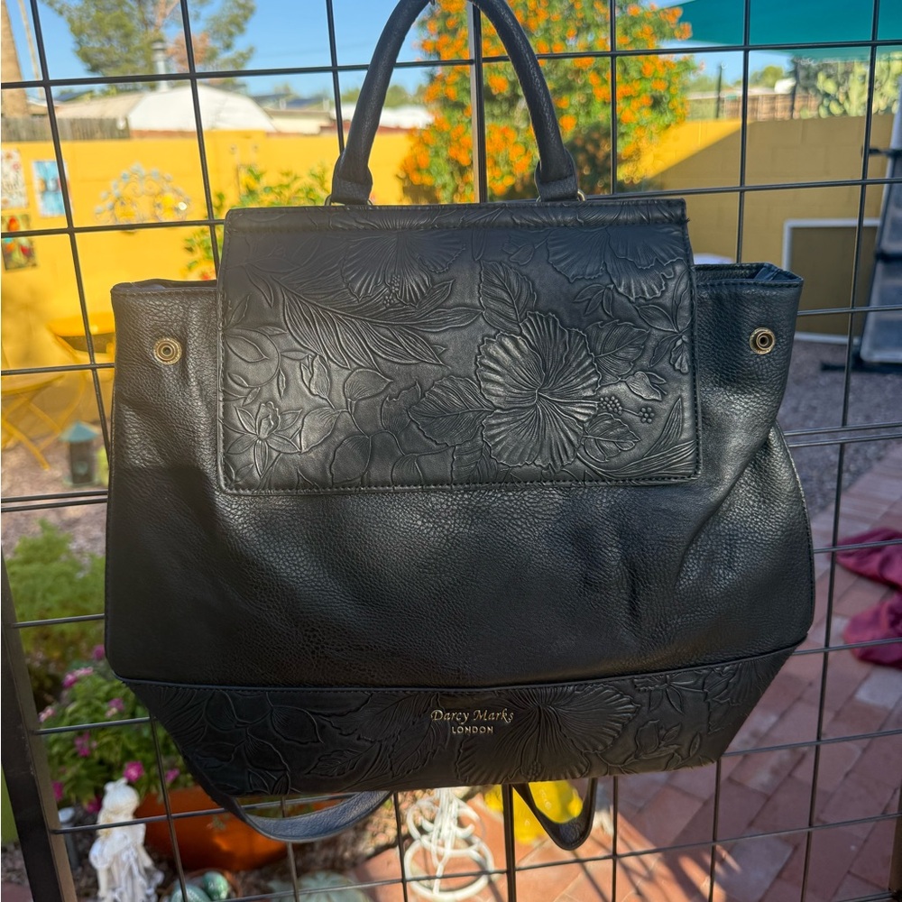 Black Floral Women's Backpack